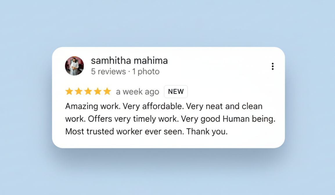 Customer review 